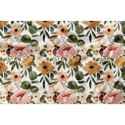 Printed Cuddle Minky Vache Highland Floral Vintage (agencement) - PRINT IN QUEBEC IN OUR WORKSHOP